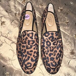 FRANCO SARTO Hudley Textures Leopard Print Loafers Sz 10.5 NEW